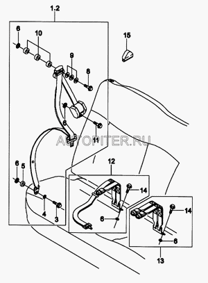 Пряжка ремня безопасности 96314919 General Motors