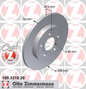 Тормозной диск 100.3310.20 Zimmermann