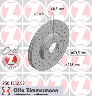 Тормозной диск 250.1352.52 Zimmermann