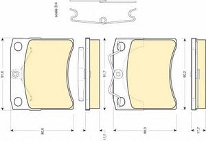 Комплект тормозных колодок, дисковый тормоз