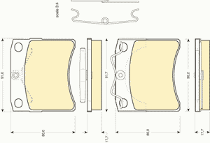 Комплект тормозных колодок, дисковый тормоз