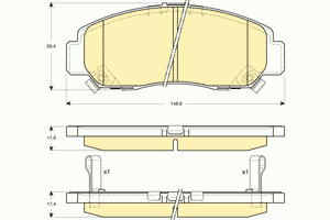 Комплект тормозных колодок, дисковый тормоз 6132689 Girling