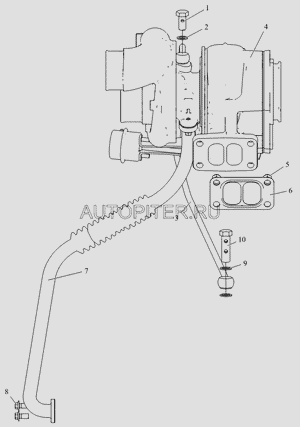 Маслопровод впускной турбокомпрессора FAW 1118060d6000263 Faw
