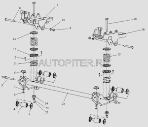 Сайлентблок торсиона кабины L=80 D=50 d=17 J6 5001045a01 Faw