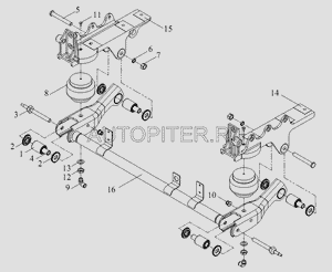 Сайлентблок торсиона кабины L=80 D=50 d=17 J6 5001045a01 Faw