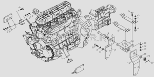 Подушка двигателя задняя Фотон-1049-А,1069,1099 1106910180003 Foton