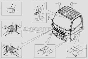 Фара Фотон (Foton) 1051,1089,1129 (24V) правая 1b18037100092 Foton