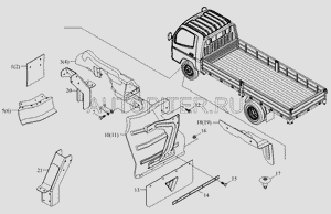 Крыло кабины правое, задняя часть Фотон 1069 1b20084300034 Foton