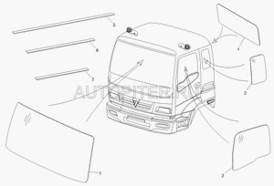 Уплотнитель стекла задней стенки кабины Фотон 1093/99 1b24956100007 Foton