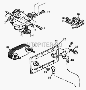 Фильтр масляный двигателя для  FOTON-1049/1069/1099 дв.PERKINS