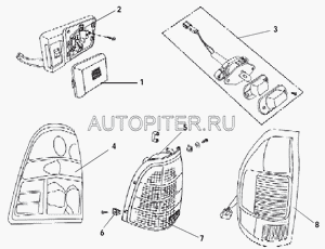 ФОНАРЬ ЗАДНИЙ НА КРЫЛО ЛЕВЫЙ GW SOKOL - 31-8502020 4133100B50 Great Wall