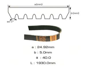 Ремень ручейковый TOYOTA LAND CRUISER 90 10.2000- 7PK1930 Masuma