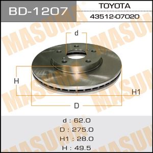 Диск_тормозной bd1207 Masuma