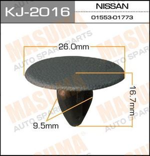 Покер пластмассовый крепежный салонный черный kj2016 Masuma