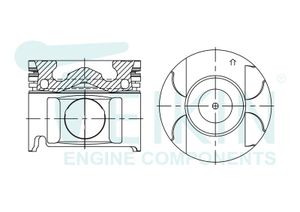 Поршня комплект на ДВС  (охлаждаемые) TOYOTA STD 1KD-FTV 3.0 дизель 46675agstd Teikin