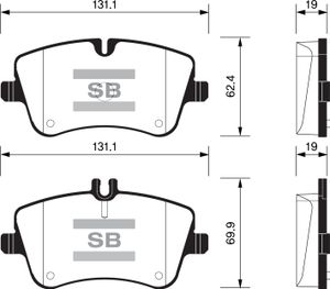 олодки тормозные дисковые MB W203/S203/CL203/C209 1.6-2.0/2.0CDi/2.2CDi 00 SP2191 sp2191 Sangsin