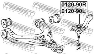 Опора шаровая правая нижняя для Toyota 4 Runner/Hilux Surf 1995-2002