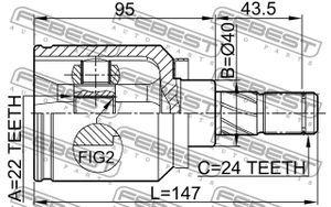 ШРУС внутренний 22x40x24 (NISSAN ALMERA N16 (UKP) 0211N16 Febest