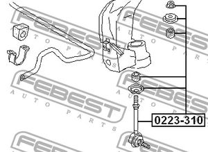 Стойка переднего стабилизатора для Nissan Primera W10 1990-1998 0223310 Febest