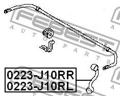 Тяга/стойка стабилизатора 0223J10RR Febest