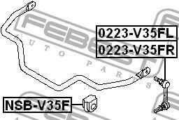Стойка переднего стабилизатора правая для Nissan 350Z (Z33) 2003-2009 0223V35FR Febest