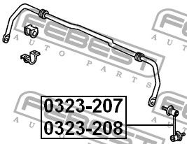 Стойка заднего стабилизатора правая для Honda CR-V 1996-2002 0323207 Febest