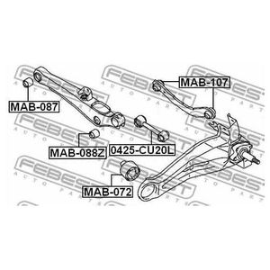 Сайлентблок тяги MITSUBISHI LANCER 00-09/OUTLANDER MAB107 Febest