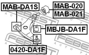 Пыльник (п.п.к.) для Mitsubishi Carisma (DA) 1999-2003 MBJBDA1F Febest