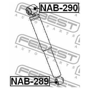 Сайлентблок заднего амортизатора нижний для Nissan Qashqai (J10) 2006-2014 nab289 Febest