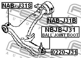 Сайлентблок NAB-J31S NABJ31S Febest