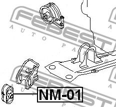 Подушка двигателя передняя (NISSAN PRIMERA P11 199 NM01 Febest
