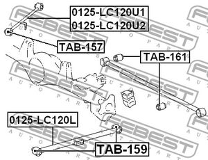 Сайлентблок заднего продольного рычага для Toyota Land Cruiser (150)-Prado 2009> TAB159 Febest