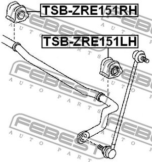 Втулка стабилизатора переднего правая Toyota TSBZRE151RH Febest