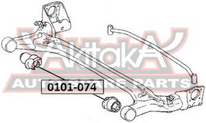 Сайлентблок задней балки для Toyota Matrix 2001-2008 0101074 Akitaka