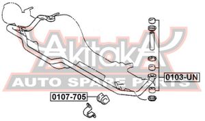 Втулка (сайлентблок) заднего стабилизатора для Toyota Dyna 150 1995-2001 0107705 Akitaka