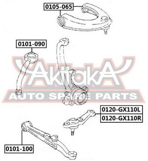 Опора шаровая правая нижняя для Lexus IS 200/300 1999-2005 0120GX110R Akitaka