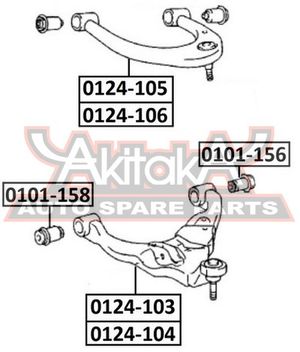 Рычаг передний верхний левый для Toyota FJ Cruiser 2006> 0124106 Akitaka