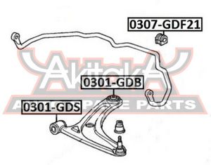 Снят с производства, Втулка стабилизатора | перед прав/лев | 0307GDF21 Akitaka