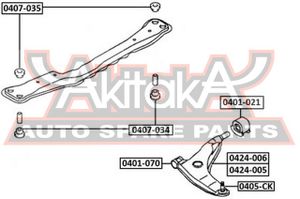 Сайлентблок передней балки для Mitsubishi Mirage 1995-2003 0407035 Akitaka