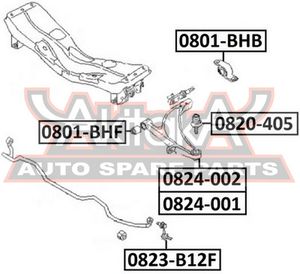 Снят с производства, Рычаг подвески нижний | перед лев | 0824002 Akitaka