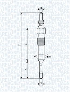 Свеча накаливания 062900028304 Magneti Marelli