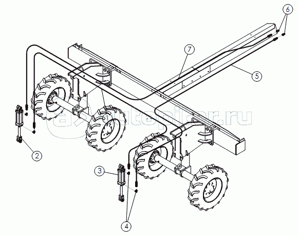 REAR STRUT HYDRAULICS - 11.2 X 24 TIRES (OPTIONAL)