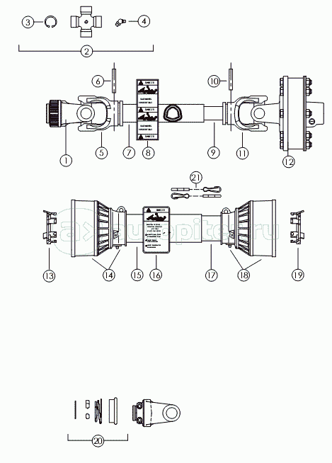 PTO - STANDARD 1 3/8-21 №52402 AND 1 3/4-20 №52400
