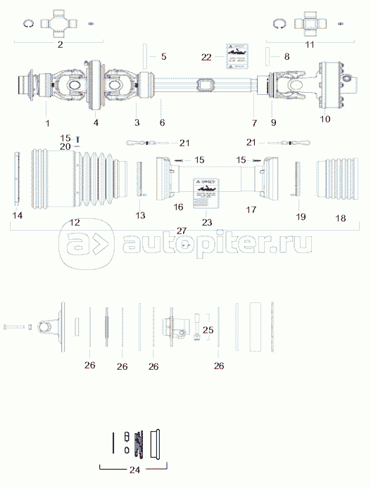 PTO CV 1-3/8-21 №68395 AND 1-3/4-20 №68396