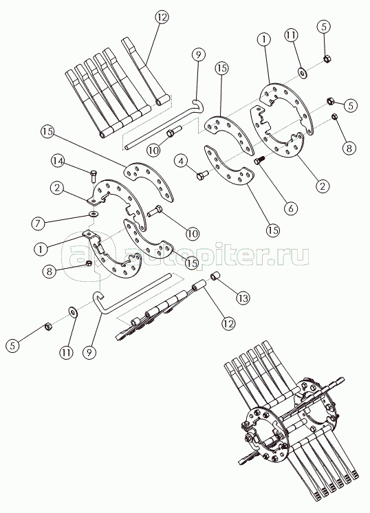 RUBBER FLAILS ON №1 DRUM FORWARD 22" SPACING (№52123)