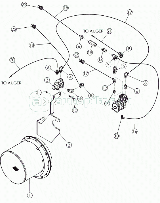 ASSY-BLOWER HYDRAULIC GROUND DRIVE,+ CASE DRAIN COUPLERS AT TRACTOR