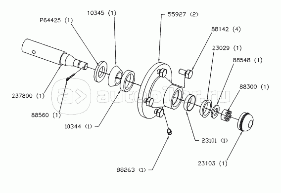 4 BOLT PACKER HUB AND SPINDLE - THRU 2008