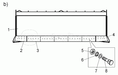 Отвал с ножами b) – тип "S" (7823-4607090-01);Blade with cutters b) – type "S"