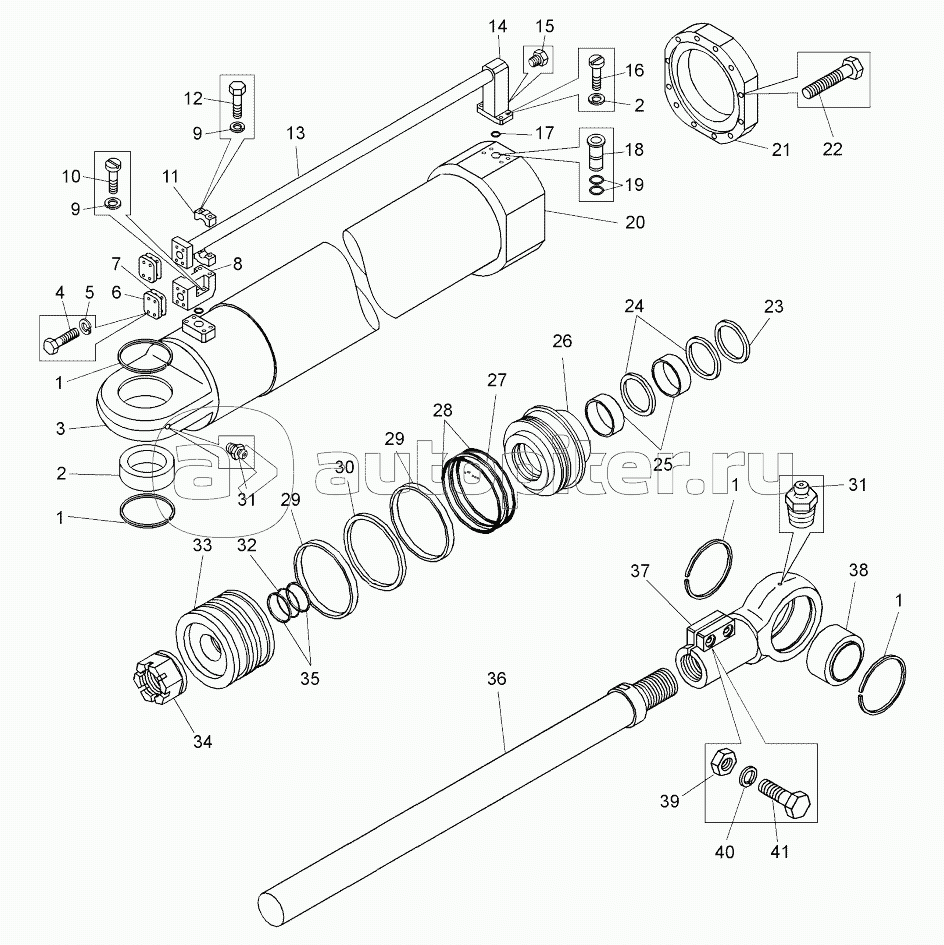 Цилиндр подъема отвала (7823-4613010);Blade raising cylinder