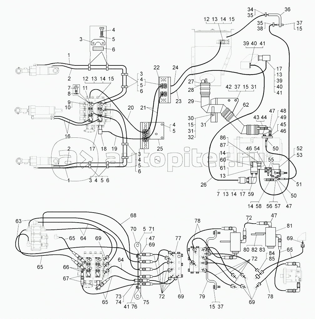 Трубопроводы рабочего оборудования (78231-4600005-20);Pipelines of working equipment